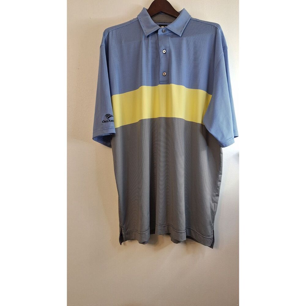 FOOTJOY MEN 'S GOLF POLO SX XXL STRIPED GOLF ATHLEISURE PREPPY CASUAL WEAR SPORT